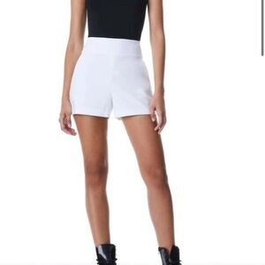 Alice and Olivia - Donald High Waist Linen Shorts- White